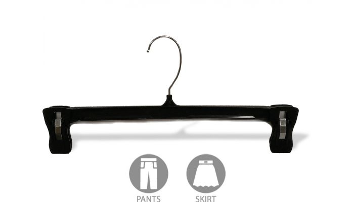 Order Black Plastic Pant Hanger With Clips - 14