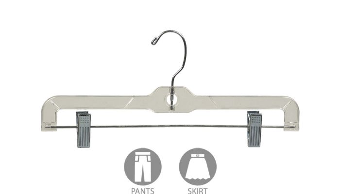 Order Black Plastic Heavy-Duty Combo Clothes Hanger With Chrome Hardware -  17