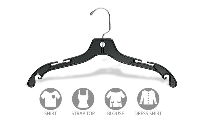 Plastic Shirt Hangers - Middle Heavy Weight - 17 Clear