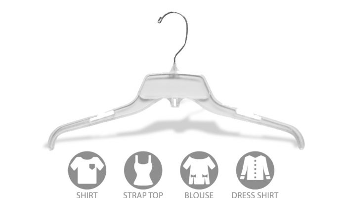 Plastic Shirt Hanger - 19 Clear