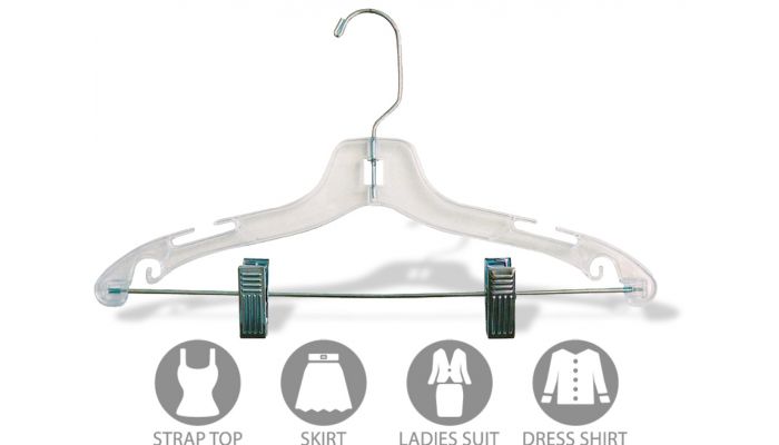 Combo Blouse Skirt Hangers Clear Plastic Lot of 10 
