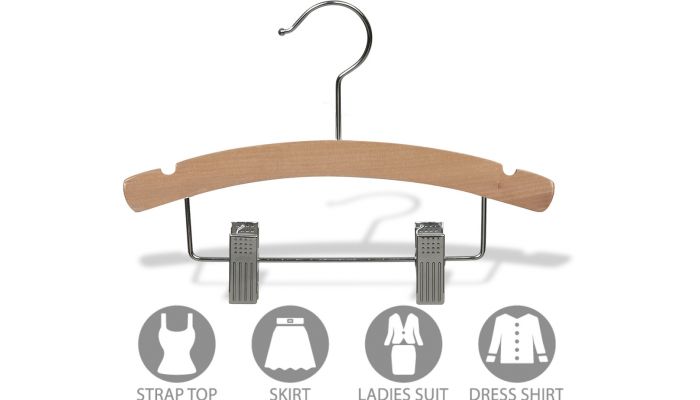 Order Natural Wood Kids Combo Clothes Hanger With Chrome Hardware - 12