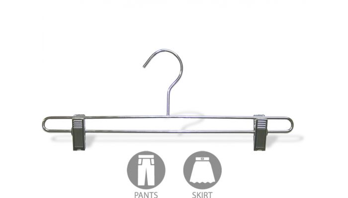 Polished Chrome Metal Pant Skirt Hanger - 14 For Sale