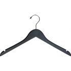 17" Black Wood Slim Line Top Hanger W/ Notches