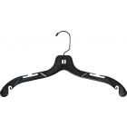 17" Black Plastic Top Hanger W/ Notches & Rubber Strips
