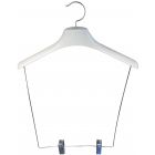 15" White Plastic Display Hanger W/ 12" Clips