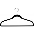 17 5/8" Black Slim-Line Flock Suit Hanger W/Flocked Bar