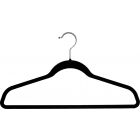 17 5/8" Black Slim-Line Flock Suit Hanger W/Flocked Bar