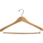 17" Matte Natural Alder Suit Hanger W/ Locking Bar