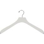 16" White Wood Top Hanger W/ Rubber Strips