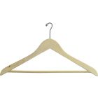 17" Unfinished Wood Anti-Theft Suit Hanger W/ Suit Bar