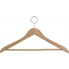 17" Natural Wood Anti-Theft Suit Hanger W/ Suit Bar