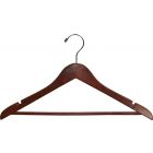 17" Walnut Wood Suit Hanger W/ Suit Bar & Notches