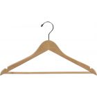 17" Natural Wood Suit Hanger W/ Suit Bar & Notches