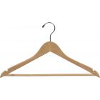 17" Natural Wood Suit Hanger W/ Suit Bar & Notches