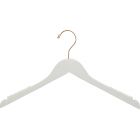 15.5" White Wood Top Hanger W/ Notches & Rubber Strips
