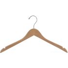 17" Rubber Coated Natural Wood Top Hanger W/ Notches