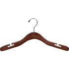 17" Walnut Wood Top Hanger W/ Countersunk Hook & Notches