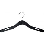 17" Black Wood Top Hanger W/ Countersunk Hook & Notches