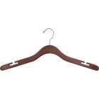 20" Walnut Wood Top Hanger W/ Countersunk Hook & Notches