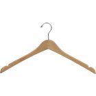 17" Natural Wood Top Hanger W/ Notches