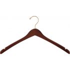 17" Walnut Wood Top Hanger W/ Notches