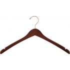 17" Walnut Wood Top Hanger W/ Notches