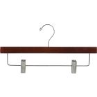 14" Walnut Wood Bottom Hanger W/ Clips