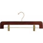 14" Walnut Wood Bottom Hanger W/ Clips