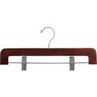 14" Walnut Wood Bottom Hanger W/ Clips