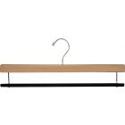 16" Natural Wood Bottom Hanger W/ Flocked Bar