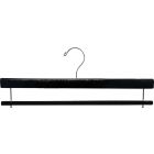 16" Black Wood Bottom Hanger W/ Flocked Bar