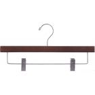 14" Rubber Coated Walnut Wood Bottom Hanger W/ Clips