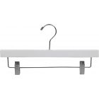 14" Rubber Coated White Wood Bottom Hanger W/ Clips