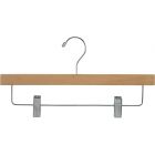 14" Rubber Coated Natural Wood Bottom Hanger W/ Clips