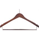 17" Walnut Wood Anti-Theft Suit Hanger W/ Locking Bar