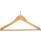 17" Natural Wood Anti-Theft Suit Hanger W/ Suit Bar & Notches