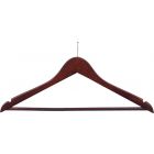 17" Walnut Wood Anti-Theft Suit Hanger W/ Suit Bar & Notches