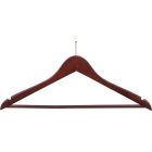 17" Walnut Wood Anti-Theft Suit Hanger W/ Suit Bar & Notches