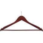 17" Walnut Wood Anti-Theft Suit Hanger W/ Suit Bar & Notches