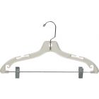 17" Clear Plastic Combo Hanger W/ Clips & Notches