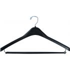 17" Black Plastic Suit Hanger W/ Locking Bar