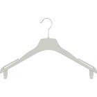 16" White Flocked Plastic Top Hanger W/ Notches