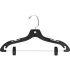 17" Black Plastic Combo Hanger W/ Clips & Notches