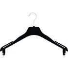 16" Black Flocked Plastic Top Hanger W/ Notches