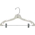 14" Clear Plastic Combo Hanger W/ Clips & Notches