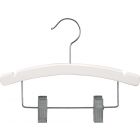 12" White Wood Combo Hanger W/ Clips & Notches