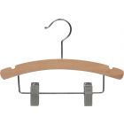 12" Natural Wood Combo Hanger W/ Clips & Notches