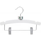 10" White Wood Combo Hanger W/ Clips & Notches