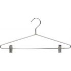 17" Chrome Metal Combo Hanger W/ Clips